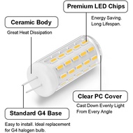 G4 LED Bulb AC/DC 100V-265V 5W, 40W G4 Base Halogen Bulb Replacement, 3000K Warm White, Non-Dimmable