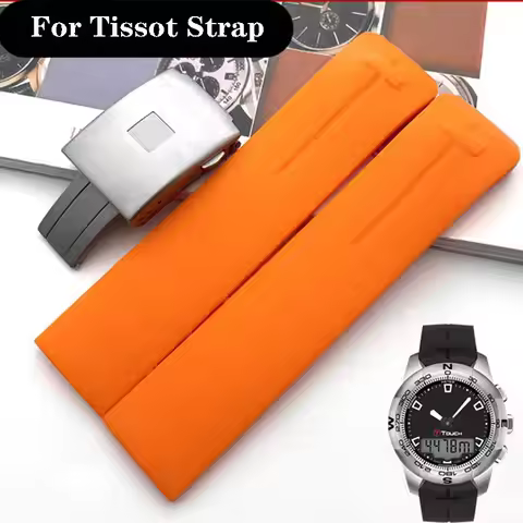 Silicone Rubber Watch Strap For Tissot 1853 Tengzhi T-Touch Original T013 Watchband T047T081T33 Men'