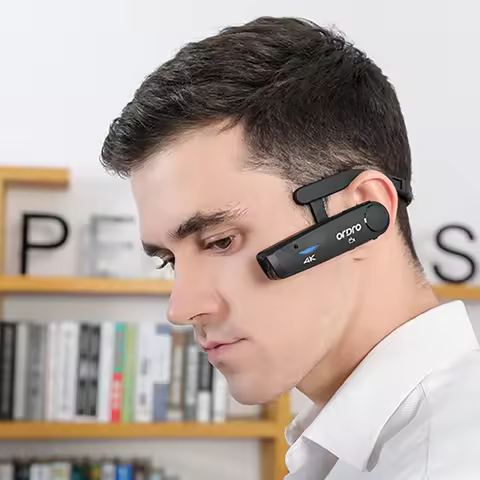 Head Wearable Vlog Camera for YouTube Video, Ordro EP6 PLUS FPV WiFi 4K 30 FPS Camcorders Webcam, Bl