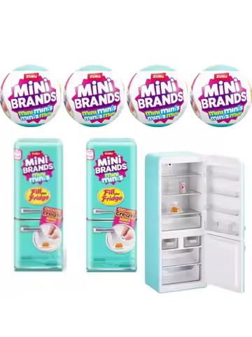 Mini Brands Fridge Blind Bag, Surprise Mystery Ball Food Toys, Tiny Grocery Items for Miniature Refr