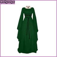 Halloween Renaissance Witch Dress for Women Gothic Victorian Dress Long Bell Sleeve Medieval Costume