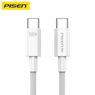 Pisen (CC11) สายไนลอนถัก Type C to Type C Fast Charging Cable 60W 1M-2M สำหรับโทรศัพท์หลากหลายรุ่น