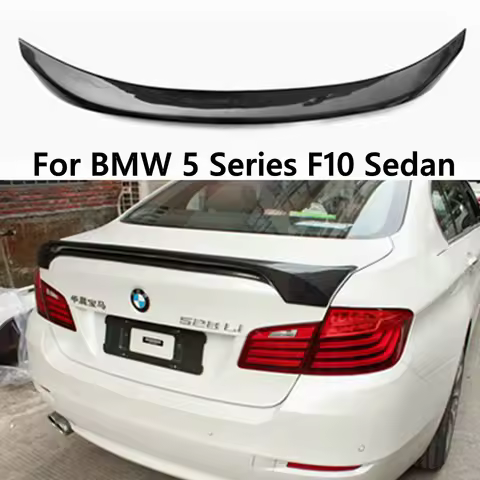 For BMW 5 Series F10 F18/F10 M5 Sedan H Style Carbon fiber Rear Spoiler Trunk wing 2009-2017