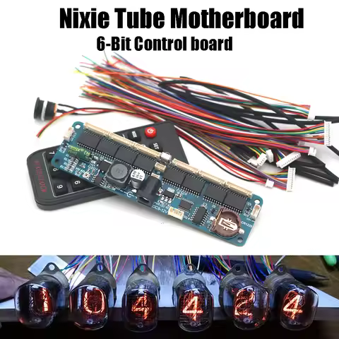 Universal 6Bit Digital Nixie Tube Motherboard Controller Board +Remote Control For Glow Clock Tube I
