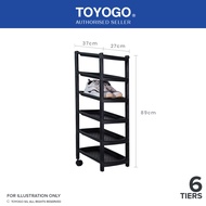 Toyogo 831-6 Shoe Rack With 2 Wheels (6 Tier)