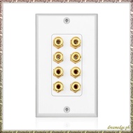 [S D K G] 8 Posts Speaker Wall Plate Home Theater Wall Plate Audio Panel for 4 Speakers