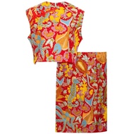 KATUN Krisna Women's Batik Sharon Dress Suit Premium Flora & Fauna Motif, Cool Cotton