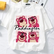 Strawberry Teddy Bear Cotton T-shirt for Women - XS to 3XL