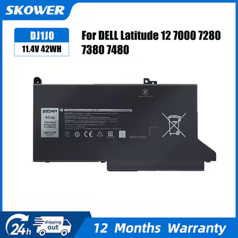 SKOWER F3YGT DJ1J0 Laptop Battery for Dell Latitude 12 7000 7280/E7280 7490/E7490 7290/E7290 7380/E7
