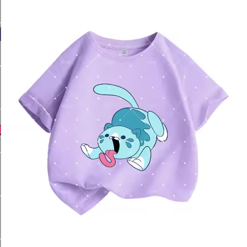 Cute Bunzo Bunny Print Kids T-Shirt Inspired by Poppy Playtime for Zara Kids Fans, Perfect for Casua
