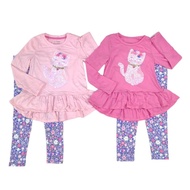 M Catherine Malandrino kids girl longsleeve cat pink t shirt long pant purple - size 4T-8T