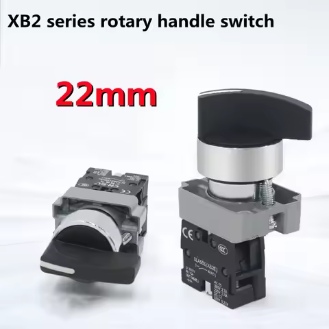XB2 Rotary Switch 2/3 Position Self Locking / Self Resetting Selector Knob Switch 1NO/2NO/1NO1NC BD2