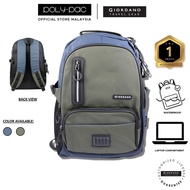 Giordano By Poly Pac 18" Waterproof Nylon PVC Backpack w USB Unisex Laptop Bag- GN2374