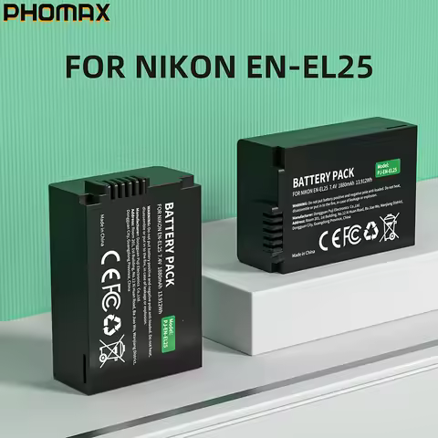 PHOMAX EN-EL25 EN-EL25a ENEL25 7.4V 1880mAh Rechargeable Li-ion Battery for Nikon Z50 Z30 ZFC Mirror