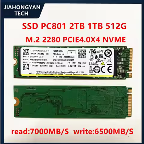 SSD For Hynix PC801 PC811 512GB 1TB 2TB NVMe solid-state drive M.2 2280 PCIe 4.0 X4 laptop desktop c