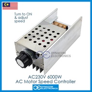 AC230V 6000W AC Motor Speed Controller Regulator,  Dimmer & Heater [Kawalan Kelajuan Motor AC]