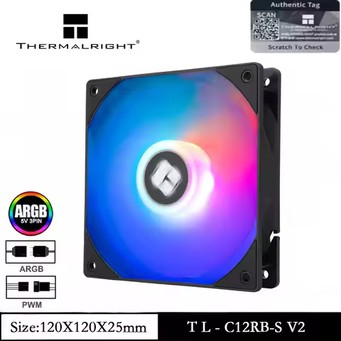 Thermalright TL-C12RB-S V2 1/3/5 PCS CPU Fan 120mm ARGB Case Cooler 4pin PWM Computer Reverse Fan wi