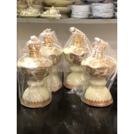 Golden Enamel Oil Altar Lamp (Lamp + Wick + bulb) Altar Light Oil Lamp