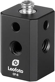 Leofoto CF-8 Tripod Multi-Adapter Post/Block with 1 Male 1/4" Stud, 4 Female 1/4" &amp; Sockets 1 x 3/8" / 1/4" Female Accessory Ideal for Magic Arm