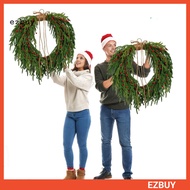 {ezbuy.my1}Real Touch Christmas Wreath Red Berries Jute Bow Soft Pine Garland Indoor Outdoor Holiday