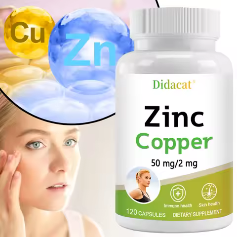 Zinc (Zinc Gluconate) 50 Mg + Copper (Copper Sulfate), Vegetarian Capsules - Gluten Free and Non-GMO