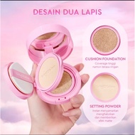 [New Launch]Glad2Glow 2in1 Perfect Pair Cushion Powder Foundation Waterproof Make Up Setting BB Crea