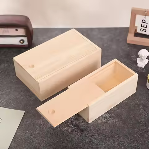 Pine Pull Box Sliding Cover Wooden Box Wooden Storage Box Wooden Storage Box Wooden Box Gift Jewelry