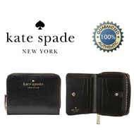 Kate Spade Saffiano Leather Small ZipAround Bifold Wallet with ID window (Black) Style # WLR00634 [Mint by MelM