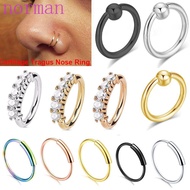 NORMAN Nose ring Helix Cartilage Surgical Stainless Steel Ear Hoop Tragus Jewelry