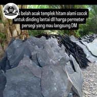 batu templek hitam alami cocok untuk dinding dan lantai