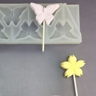 Butterfly Cherry Blossom Peach Blossom Lollipop Silicone Mold Fondant Cake Chocolate Candy Dessert M