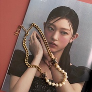 ::CHANEL:: ABC676B 深紫色星星 珍珠配飾 金鍊項鍊 長鏈 短練