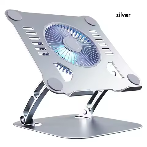 Aluminum Laptop Stand with Cooling Fan Ergonomic Notebook Foldable Cooler Laptop Adjustable Aluminum