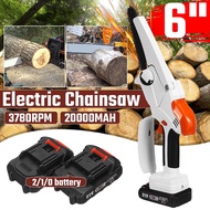 6Inches mini Electric Chain Saw 20000mAh Rechargeable Chainsaw 2 Batteries Garden Power Tool for 18V