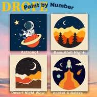 DROFE Paint by Number with frame Night Series 20x20cm Painting kit / wall decor / diy painting / painting by numbers