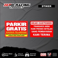 CUSTOMER SPECIAL PARKING STICKERS DEAR CUSTOMER STICKERS