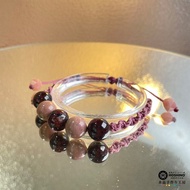 石榴石 薔薇輝 天然 水晶 手鏈手繩  日本直郵 禮物 新年