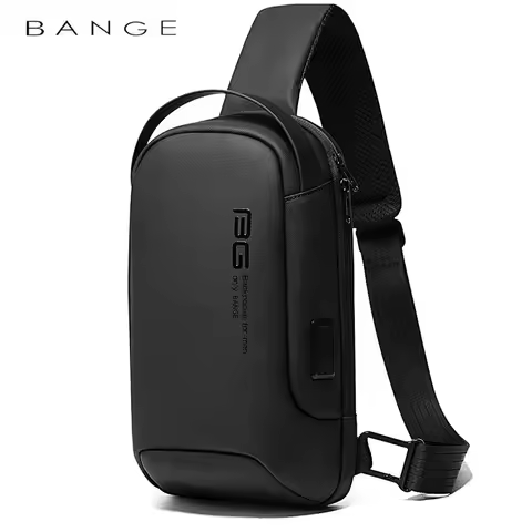 BANGE Multifunction Crossbody Bag Male Waterproof Short Trip Chest Bag Pack for Men