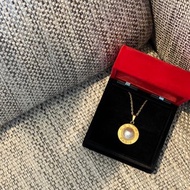 Celine 18K金環形珍珠吊墜中古頸鏈項鏈 原裝盒 情人節禮物