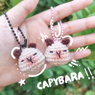 GANTUNGAN Capybara keychain | Crochet Capybara Keychain