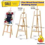 【ShopWithJoy】1.5m/ 1.75m Pine Wood Easel Stand Art Sketch Painting Poster Drawing Board Wedding Stan