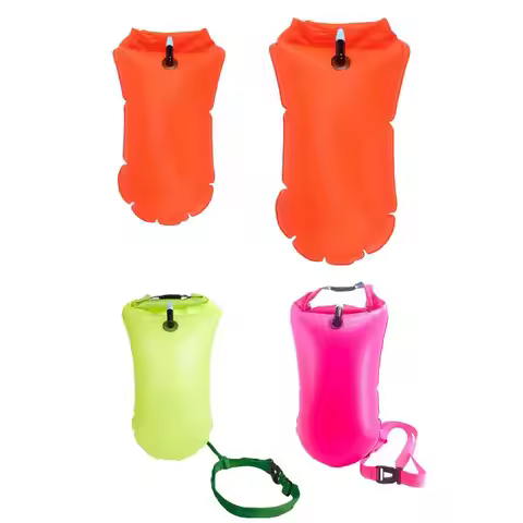 Swim Bucket Dry Bag Inflatable Open Swim Buoy Towable Dry Bag with Boating Rafting Swimming Bucket W
