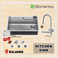 (COMBO Set) SORENTO Honeycomb Multifunctional Kitchen Sink + Pillar Mounted Kitchen Mixer Tap SRTKS8