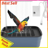 Electric Automatic Bird Bath Shower with Circulating Faucet for Budgie Lovebird