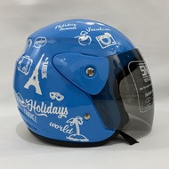 Evo Traveling Helmet Whitebiru Helmet - SNI Helmet - Adult Helmet
