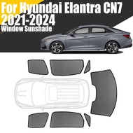 Custom Magnetic Car Window Sunshade For Hyundai Elantra CN7 2021 - 2024 Curtain Mesh Front Windshiel