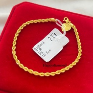 916 Emas Rantai Tangan Pintal/ 916 gold rope chain bracelet/ 916 黄金空心麻绳手链