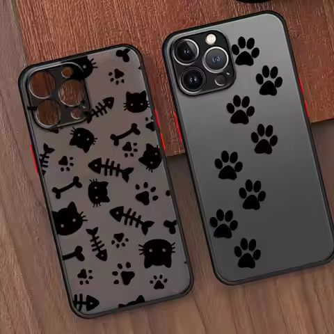 Kitten Paw Prints Case for iPhone 15 Plus 12 17 Air 11 13 Mini 14 16e 17 16 Pro Max XS Back Phone Co