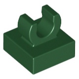 Lego 15712 part Tile Modified 1 x 1 with Open O Clip dark green