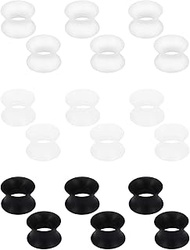 Lcolyoli 9 Pairs Ultra Thin Silicone Tunnels Ear Gauges Silicone Ear Skin Flexible Flesh Tunnel Expa